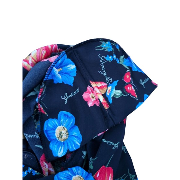 Vintage Kasper ASL Blouse 6 Skirt 10 Set Hawaiian Outfit Black Floral Shirt Top - Picture 14 of 16